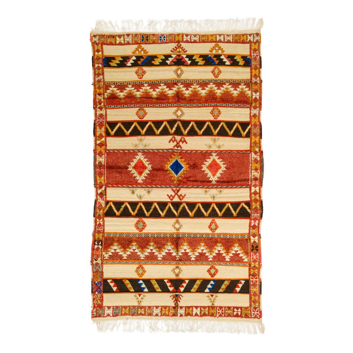 Moroccan Berber Wool Rug – Handwoven & Hand-Knotted Glaoui, 256 x 152 cm / 8.4 x 5 ft