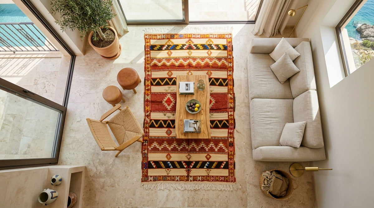 Moroccan Berber Wool Rug – Handwoven & Hand-Knotted Glaoui, 256 x 152 cm / 8.4 x 5 ft