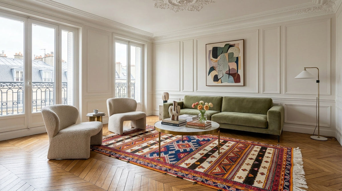 Moroccan Berber Wool Rug – Handwoven & Hand-Knotted Glaoui, 260 x 157 cm / 8.5 x 5.2 ft