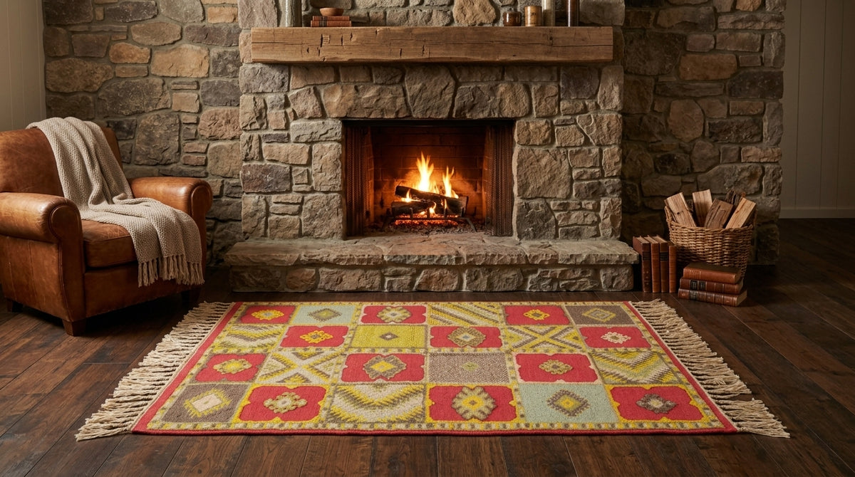 Moroccan Berber Wool Rug – Handwoven & Hand-Knotted, 165 x 106 cm / 5.4 x 3.5 ft