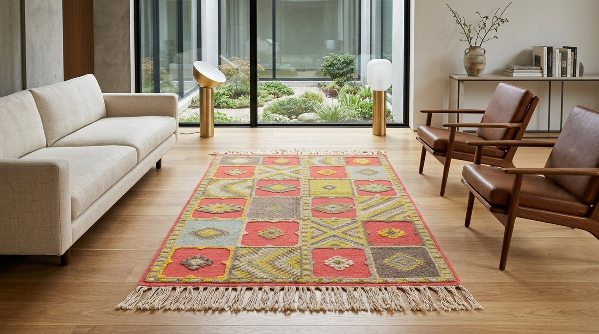 Moroccan Berber Wool Rug – Handwoven & Hand-Knotted, 165 x 106 cm / 5.4 x 3.5 ft