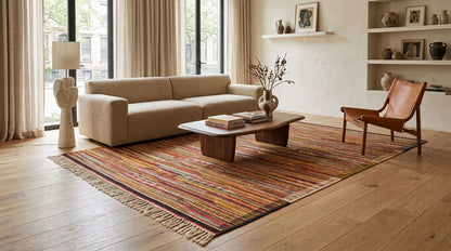 Moroccan Berber Wool Rug – Handwoven Reversible Taznakht Kilim, 246 x 156 cm / 8.1 x 5.1 ft