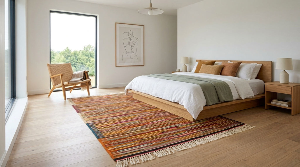 Moroccan Berber Wool Rug – Handwoven Reversible Taznakht Kilim, 246 x 156 cm / 8.1 x 5.1 ft
