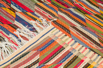 Moroccan Berber Wool Rug – Handwoven Reversible Taznakht Kilim, 256 x 154 cm / 8.4 x 5.1 ft