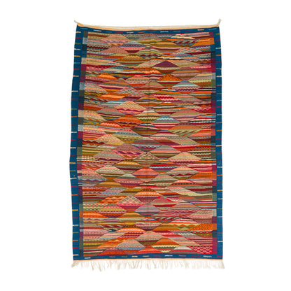 Moroccan Berber Wool Rug – Handwoven Reversible Taznakht Kilim, 251 x 162 cm / 8.2 x 5.3 ft