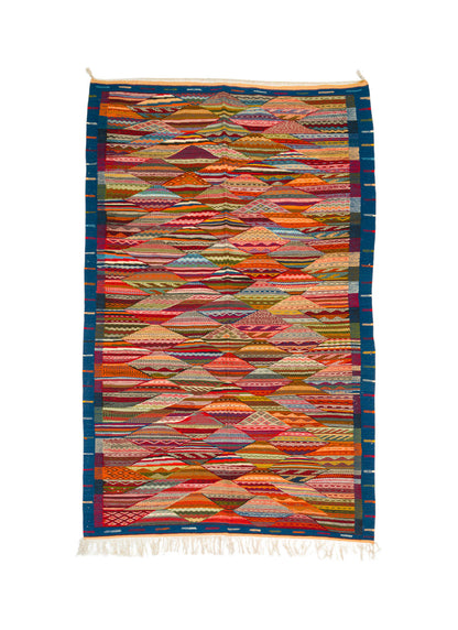 Moroccan Berber Wool Rug – Handwoven Reversible Taznakht Kilim, 251 x 162 cm / 8.2 x 5.3 ft