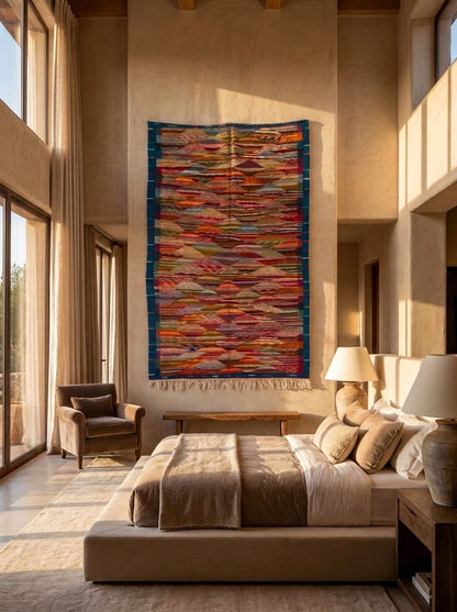 Moroccan Berber Wool Rug – Handwoven Reversible Taznakht Kilim, 251 x 162 cm / 8.2 x 5.3 ft