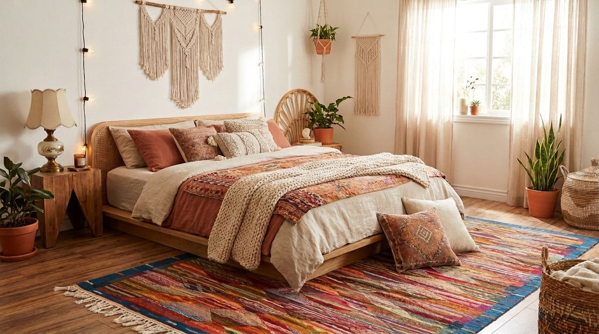 Moroccan Berber Wool Rug – Handwoven Reversible Taznakht Kilim, 251 x 162 cm / 8.2 x 5.3 ft