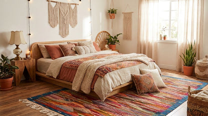 Moroccan Berber Wool Rug – Handwoven Reversible Taznakht Kilim, 251 x 162 cm / 8.2 x 5.3 ft