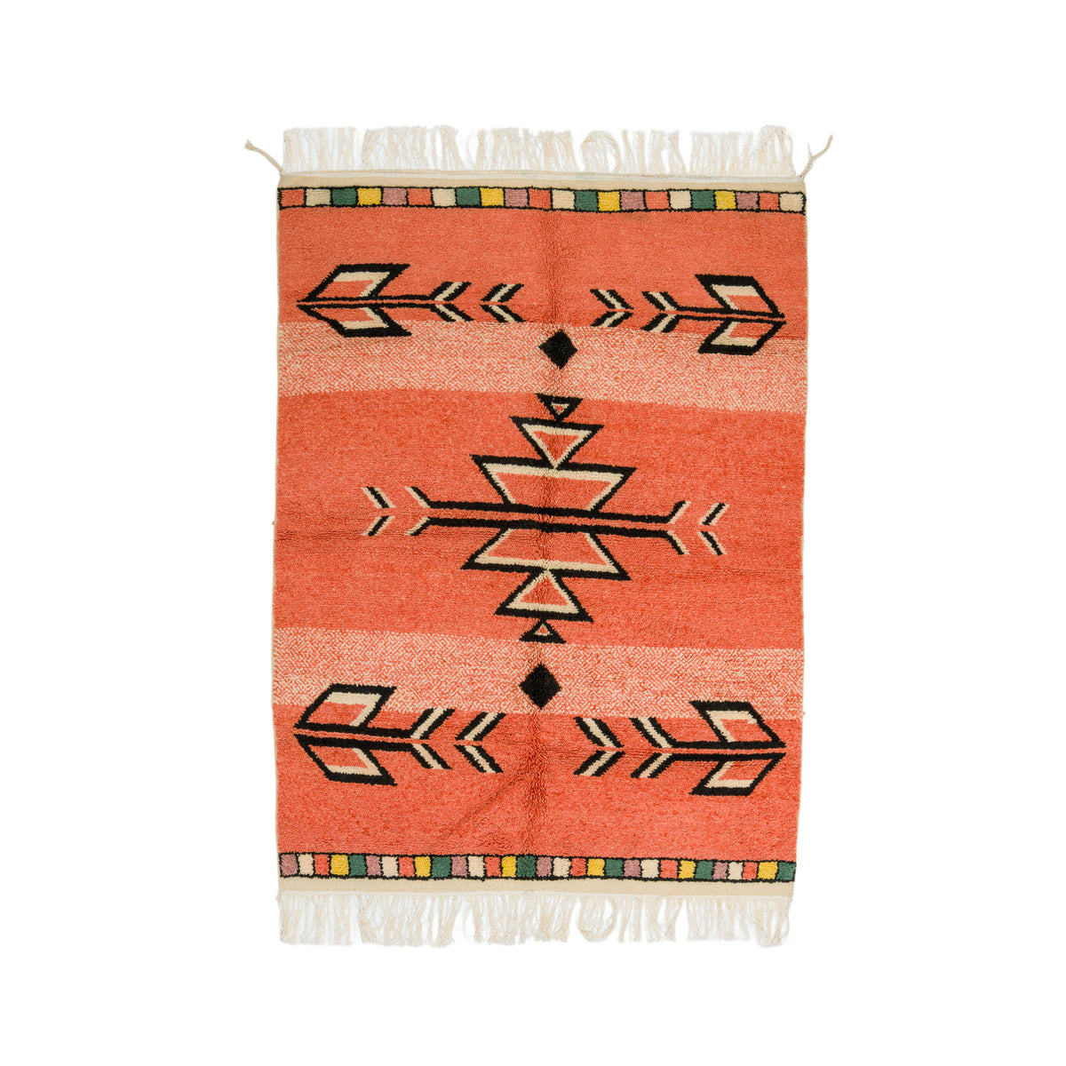 Moroccan Berber Wool Rug – Hand-Knotted Geometric, 208 x 153 cm / 6.8 x 5 ft