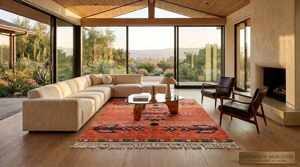 Moroccan Berber Wool Rug – Hand-Knotted Geometric, 208 x 153 cm / 6.8 x 5 ft