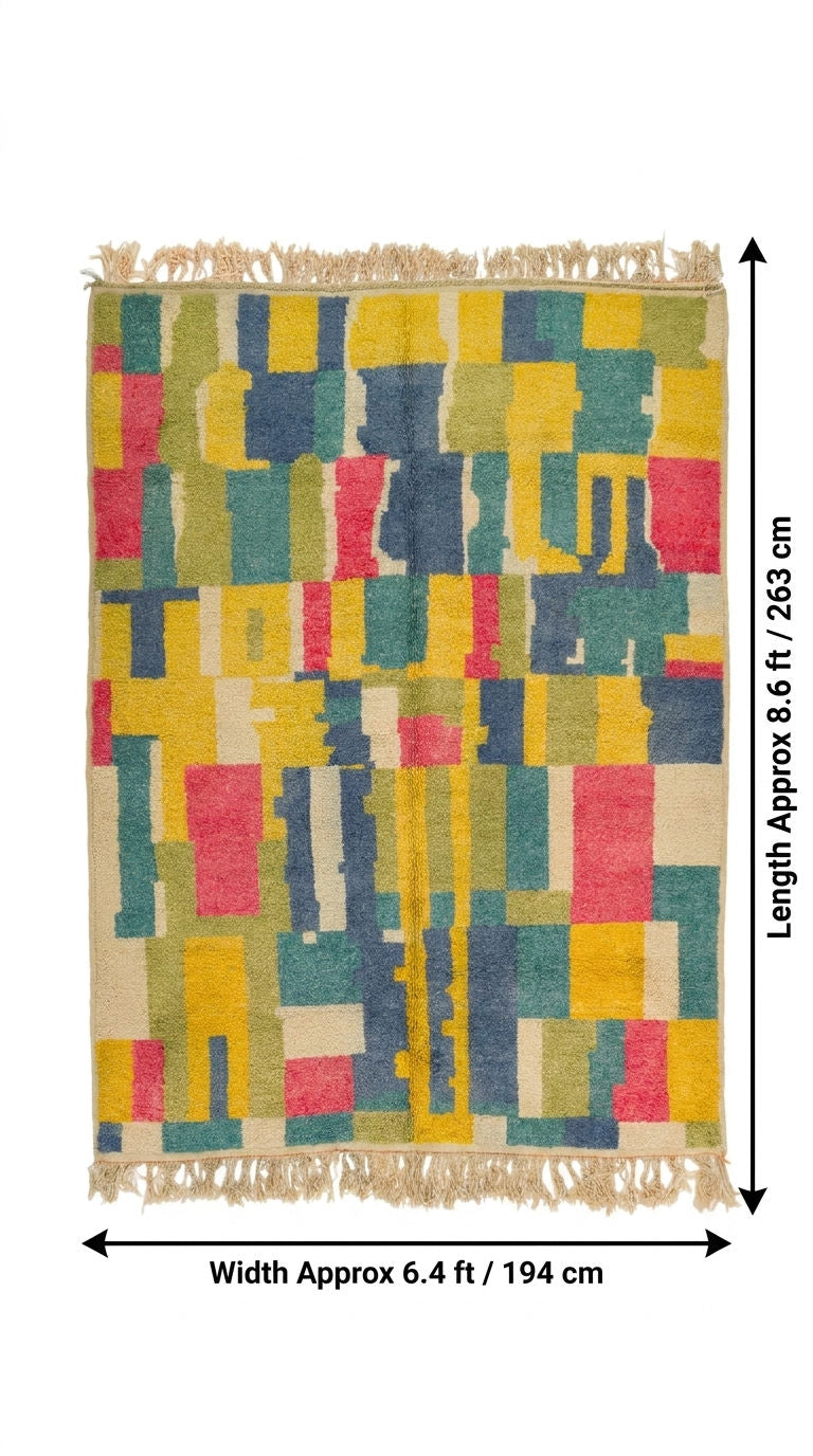 Moroccan colourful wool rug.