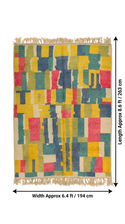Moroccan colourful wool rug.