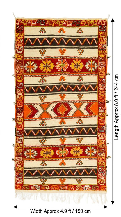 Moroccan Berber Wool Rug – Handwoven & Hand-Knotted Glaoui, 244 x 150 cm / 8 x 4.9 ft
