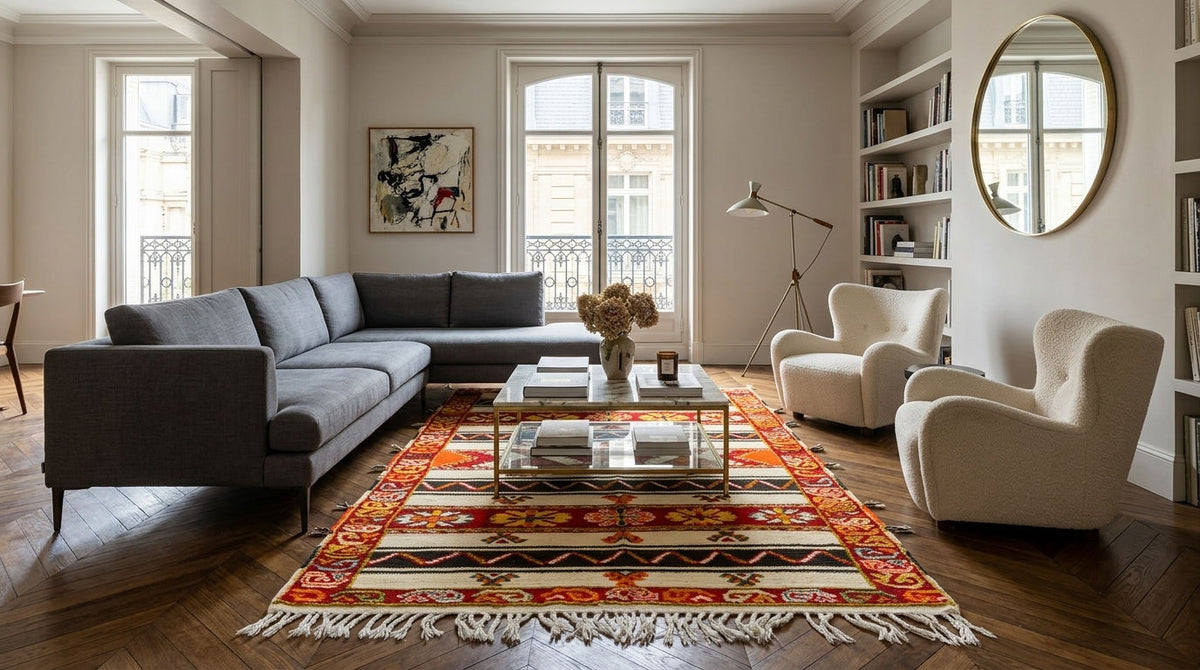 Moroccan Berber Wool Rug – Handwoven & Hand-Knotted Glaoui, 244 x 150 cm / 8 x 4.9 ft