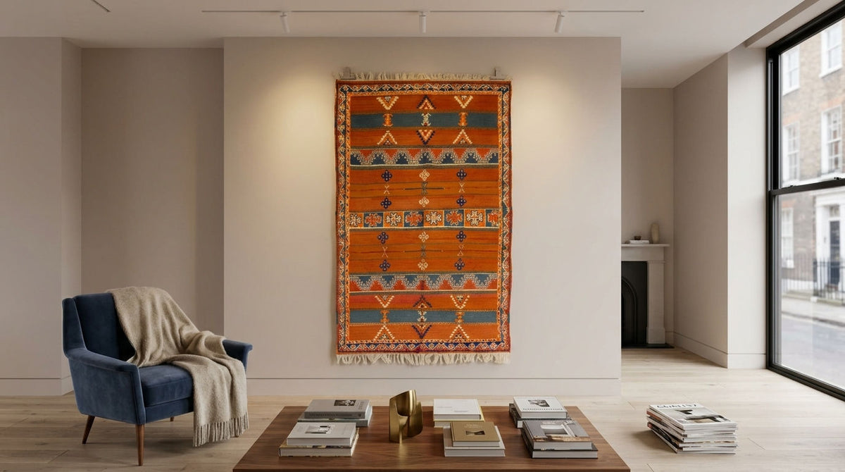 Moroccan Berber Wool Rug – Handwoven & Hand-Knotted Glaoui, 256 x 157 cm / 8.4 x 5.1 ft