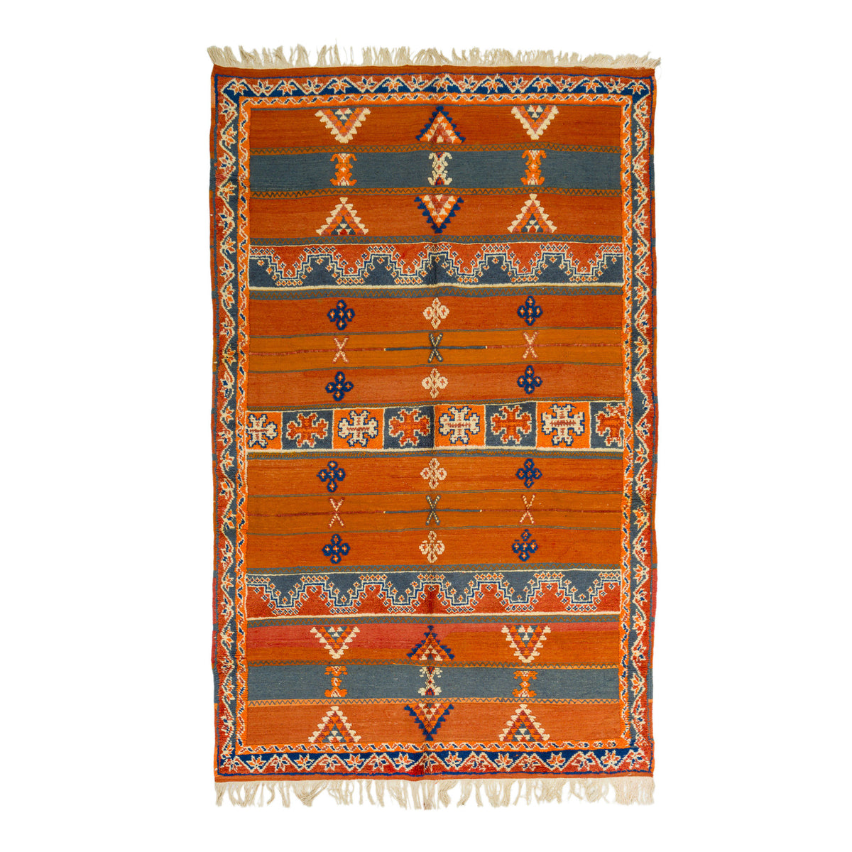 Moroccan Berber Wool Rug – Handwoven & Hand-Knotted Glaoui, 256 x 157 cm / 8.4 x 5.1 ft