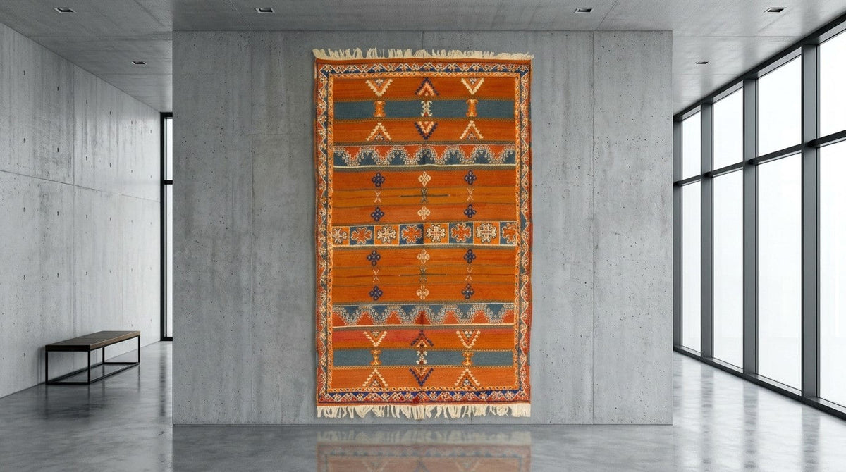 Moroccan Berber Wool Rug – Handwoven & Hand-Knotted Glaoui, 256 x 157 cm / 8.4 x 5.1 ft
