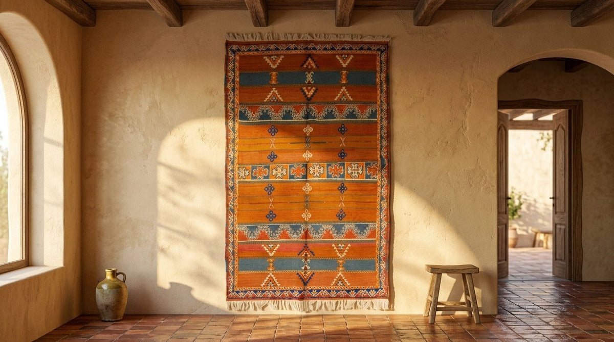 Moroccan Berber Wool Rug – Handwoven & Hand-Knotted Glaoui, 256 x 157 cm / 8.4 x 5.1 ft
