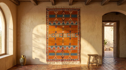 Moroccan Berber Wool Rug – Handwoven & Hand-Knotted Glaoui, 256 x 157 cm / 8.4 x 5.1 ft