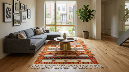 Moroccan Berber Wool Rug – Handwoven & Hand-Knotted Glaoui, 242 x 143 cm / 7.9 x 4.7 ft