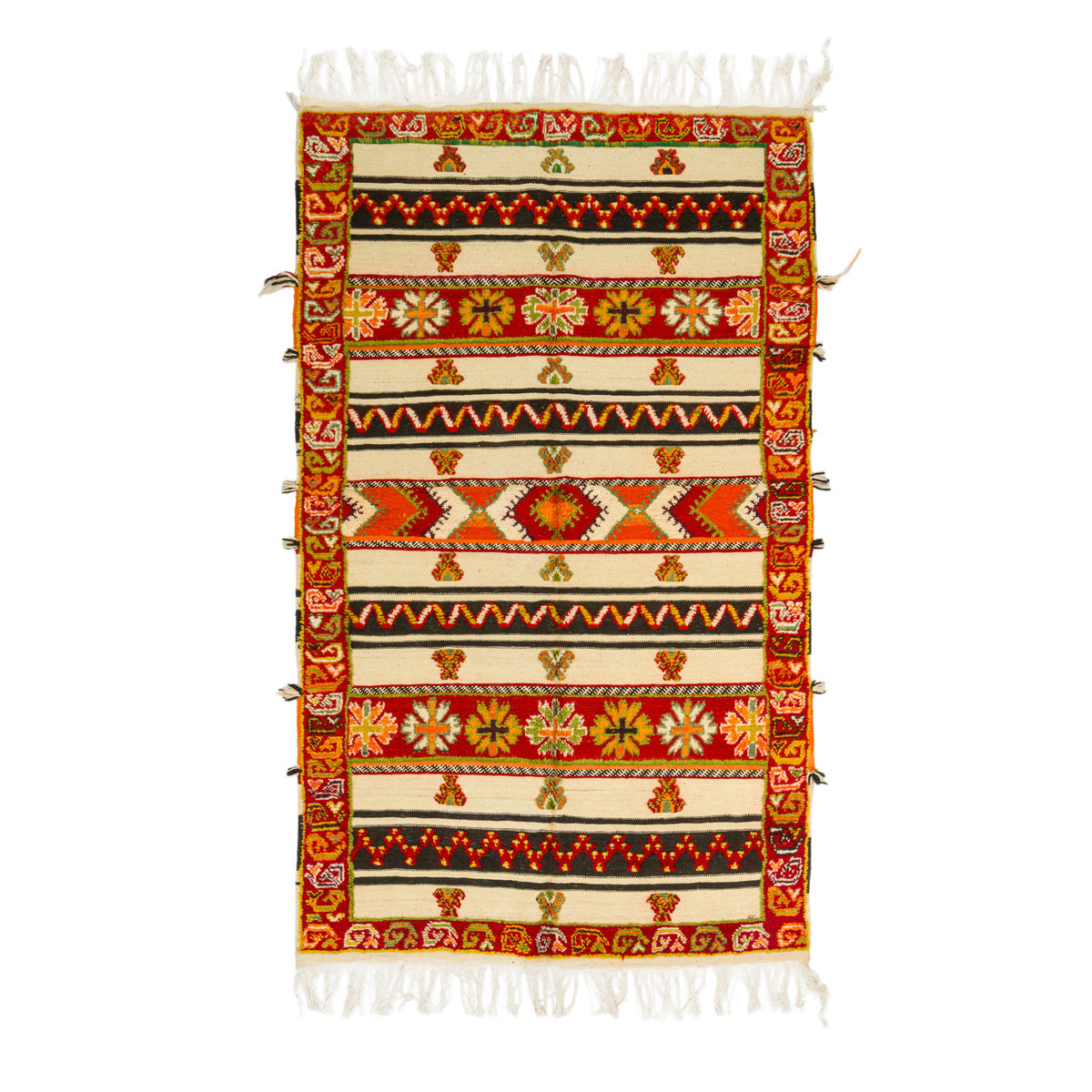 Moroccan Berber Wool Rug – Handwoven & Hand-Knotted Glaoui, 242 x 143 cm / 7.9 x 4.7 ft