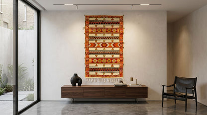 Moroccan Berber Wool Rug – Handwoven & Hand-Knotted Glaoui, 242 x 143 cm / 7.9 x 4.7 ft