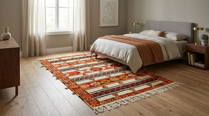 Moroccan Berber Wool Rug – Handwoven & Hand-Knotted Glaoui, 242 x 143 cm / 7.9 x 4.7 ft