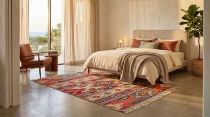 Moroccan Berber Wool Rug – Hand-Knotted Geometric, 225 x 140 cm / 7.4 x 4.6 ft