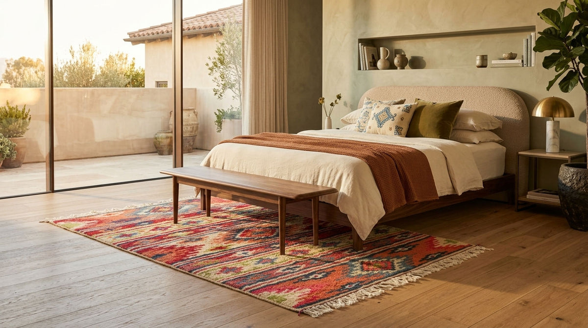 Moroccan Berber Wool Rug – Hand-Knotted Geometric, 225 x 140 cm / 7.4 x 4.6 ft