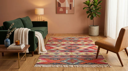 Moroccan Berber Wool Rug – Hand-Knotted Geometric, 225 x 140 cm / 7.4 x 4.6 ft