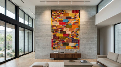 Moroccan Berber Wool Rug – Handwoven Reversible Taznakht Kilim, 308 x 193 cm / 10 x 6.3 ft