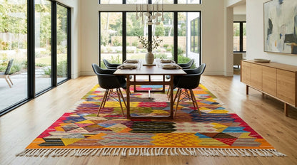 Moroccan Berber Wool Rug – Handwoven Reversible Taznakht Kilim, 308 x 193 cm / 10 x 6.3 ft