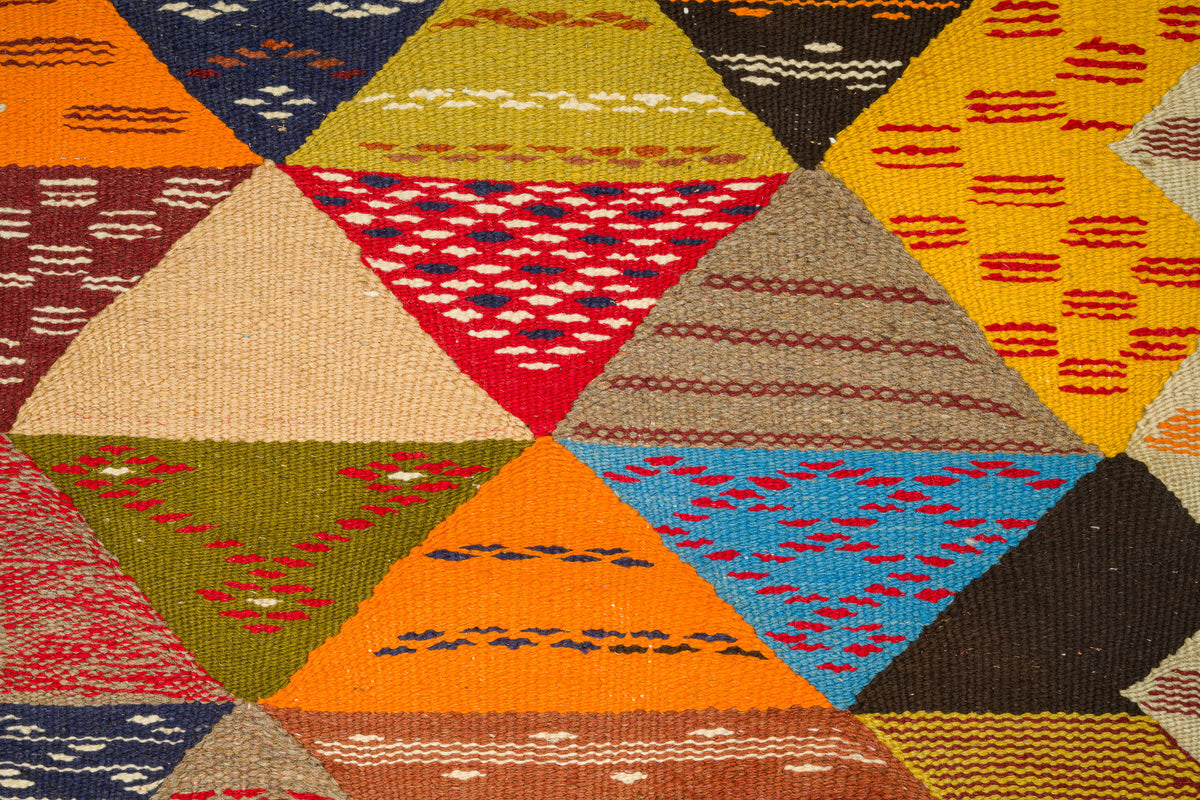 Moroccan Berber Wool Rug – Handwoven Reversible Taznakht Kilim, 308 x 193 cm / 10 x 6.3 ft