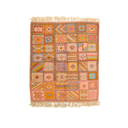 Moroccan Berber Wool Rug – Handwoven & Hand-Knotted, 210 x 155 cm / 6.9 x 5.1 ft