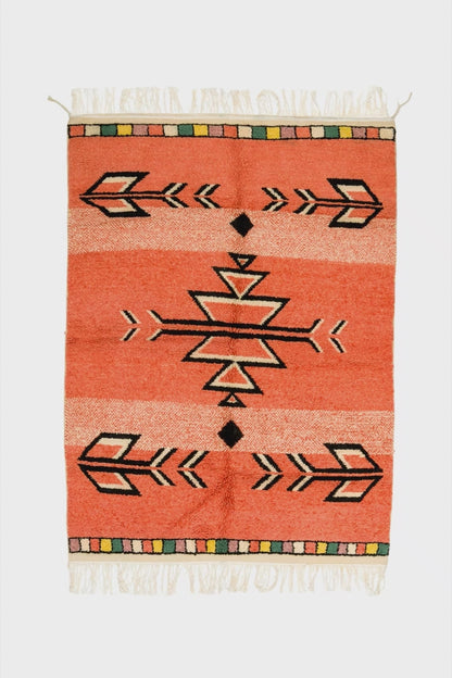 Moroccan Berber Wool Rug – Hand-Knotted Geometric, 208 x 153 cm / 6.8 x 5 ft