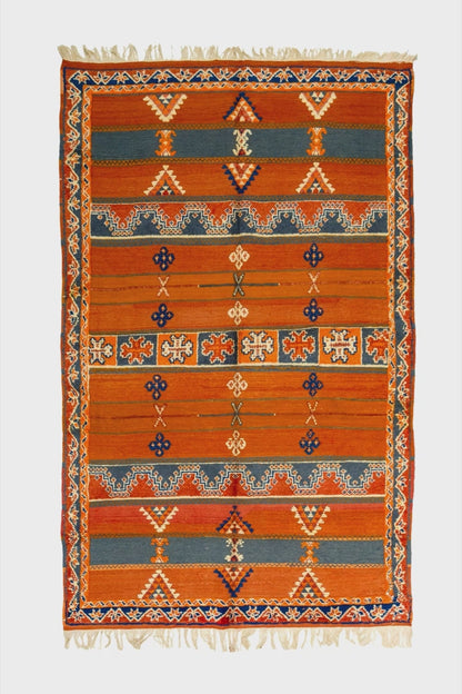 Moroccan Berber Wool Rug – Handwoven & Hand-Knotted Glaoui, 256 x 157 cm / 8.4 x 5.1 ft