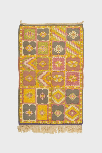 Moroccan Berber Wool Rug – Handwoven & Hand-Knotted, 160 x 104 cm / 5.3 x 3.4 ft