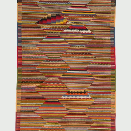 video of a cubist moroccan rug.