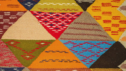Moroccan Berber Wool Rug – Handwoven Reversible Taznakht Kilim, 308 x 193 cm / 10 x 6.3 ft