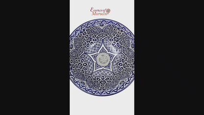 Moroccan Sink Washbasin Wash Basin Ceramic Handmade Blue Free Waste (SW108)