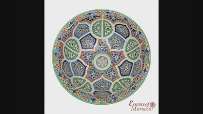 Moroccan Sink Washbasin Wash Basin Ceramic Handmade Multicolour Free Waste SW128
