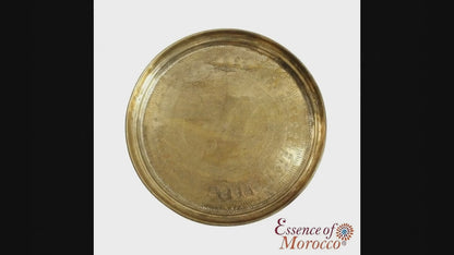 Moroccan VINTAGE BRASS TRAY Handmade Hand Engraved Large (VBT2)