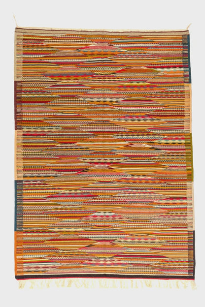 Moroccan Berber Wool Rug – Handwoven Reversible Taznakht Kilim, 246 x 156 cm / 8.1 x 5.1 ft