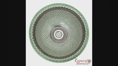 Moroccan Sink Washbasin Wash Basin Ceramic Handmade Green Free Waste (SW55)
