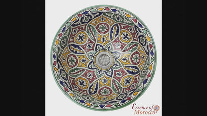 Moroccan Sink Washbasin Wash Basin Ceramic Handmade Multicolour Free Waste SW102