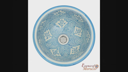 Moroccan Sink Washbasin Wash Basin Ceramic Handmade Turquoise Free Waste (SW133)