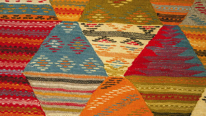 Moroccan Berber Wool Rug – Handwoven Reversible Taznakht Kilim, 306 x 197 cm / 10 x 6.5 ft