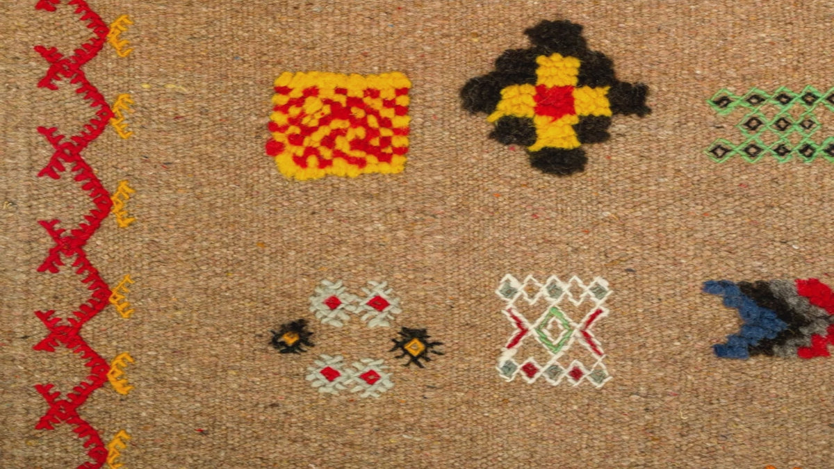 video close-up of moroccan rug