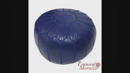 Moroccan Blue Pouffe Pouf Ottoman Footstool COVER ONLY or STUFFED Real Leather